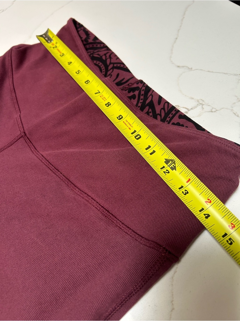 Women With Control Paisley Print Reversible Stretch Pants in Wine and Black - Picture 7 of 10